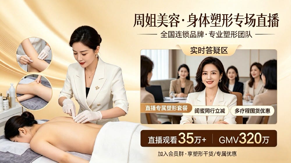 周姐美容身体塑形专场直播案例封面